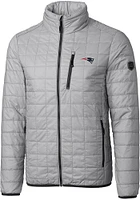 Cutter and Buck New England Patriots Mens Grey Rainier PrimaLoft Big Tall Lined Jacket