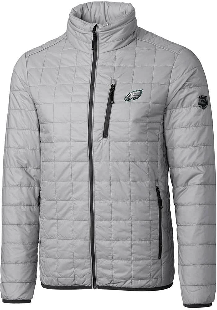 Cutter and Buck Philadelphia Eagles Mens Grey Rainier PrimaLoft Big Tall Lined Jacket