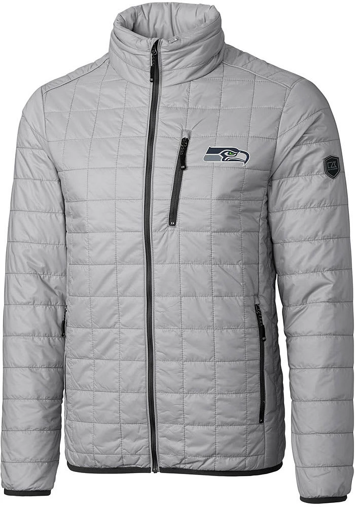 Cutter and Buck Seattle Seahawks Mens Grey Rainier PrimaLoft Big Tall Lined Jacket