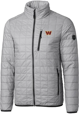Cutter and Buck Washington Commanders Mens Grey Rainier PrimaLoft Big Tall Lined Jacket