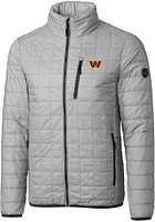 Cutter and Buck Washington Commanders Mens Grey Rainier PrimaLoft Big Tall Lined Jacket
