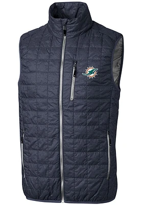 Cutter and Buck Miami Dolphins Big Tall Grey Rainier PrimaLoft Mens Vest