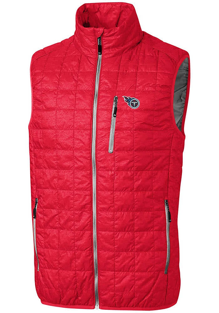 Cutter and Buck Tennessee Titans Big Tall Red Rainier PrimaLoft Mens Vest