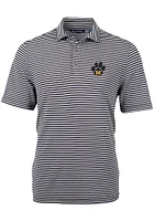 Cutter and Buck Missouri Tigers Mens Black Virtue Eco Pique Stripe Short Sleeve Polo