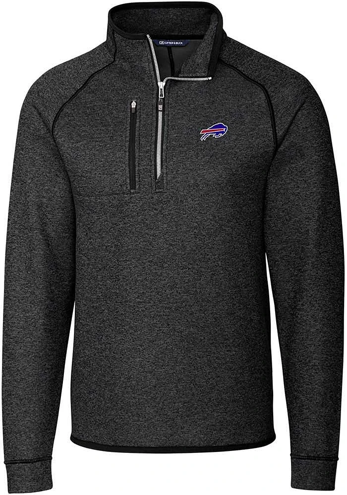 Cutter and Buck Buffalo Bills Mens Charcoal Mainsail Big Tall Qtr Zip