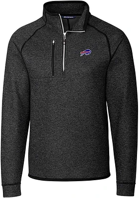Cutter and Buck Buffalo Bills Mens Charcoal Mainsail Big Tall Qtr Zip