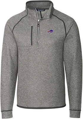 Cutter and Buck Buffalo Bills Mens Grey Mainsail Big Tall Qtr Zip