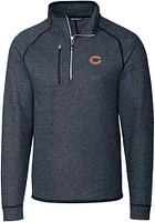 Cutter and Buck Chicago Bears Mens Navy Blue Mainsail Big Tall Qtr Zip