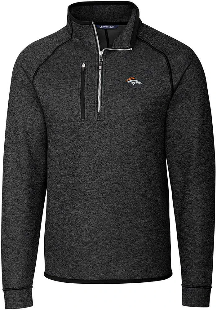 Cutter and Buck Denver Broncos Mens Charcoal Mainsail Big Tall Qtr Zip