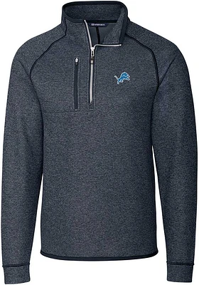 Cutter and Buck Detroit Lions Mens Navy Blue Mainsail Big Tall Qtr Zip