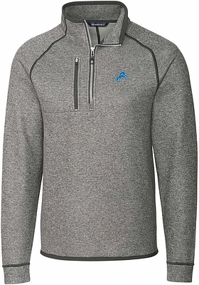 Cutter and Buck Detroit Lions Mens Grey Mainsail Big Tall Qtr Zip