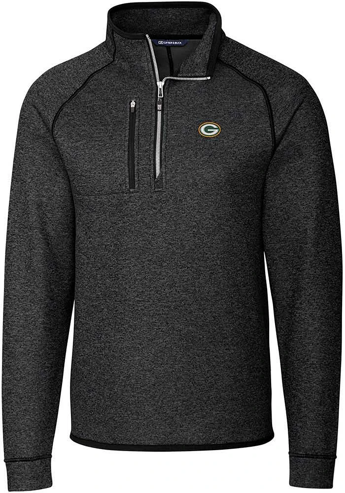 Cutter and Buck Green Bay Packers Mens Charcoal Mainsail Big Tall Qtr Zip