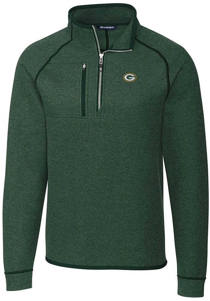Cutter and Buck Green Bay Packers Mens Mainsail Big Tall Qtr Zip