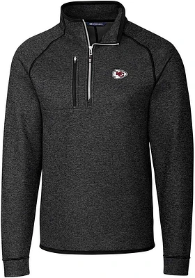 Cutter and Buck Kansas City Chiefs Mens Charcoal Mainsail Big Tall Qtr Zip