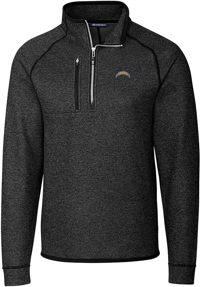 Cutter and Buck Los Angeles Chargers Mens Charcoal Mainsail Big Tall Qtr Zip
