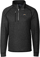 Cutter and Buck Los Angeles Chargers Mens Charcoal Mainsail Big Tall Qtr Zip