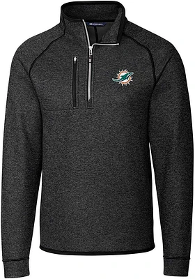 Cutter and Buck Miami Dolphins Mens Charcoal Mainsail Big Tall Qtr Zip