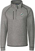 Cutter and Buck Miami Dolphins Mens Grey Mainsail Big Tall Qtr Zip