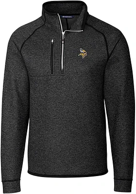 Cutter and Buck Minnesota Vikings Mens Charcoal Mainsail Big Tall Qtr Zip