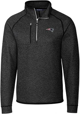 Cutter and Buck New England Patriots Mens Charcoal Mainsail Big Tall Qtr Zip