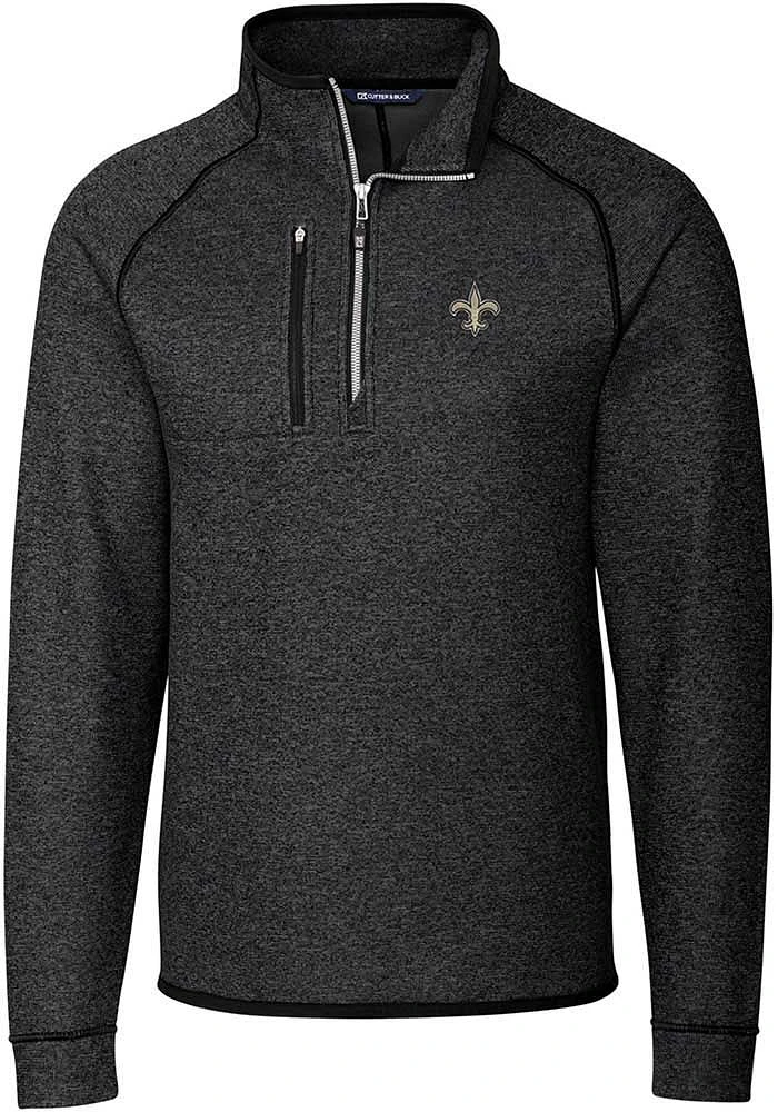 Cutter and Buck New Orleans Saints Mens Charcoal Mainsail Big Tall Qtr Zip