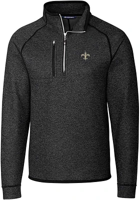 Cutter and Buck New Orleans Saints Mens Charcoal Mainsail Big Tall Qtr Zip