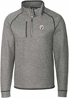 Cutter and Buck Pittsburgh Steelers Mens Grey Mainsail Big Tall Qtr Zip
