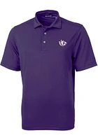 Cutter and Buck TCU Horned Frogs Mens Virtue Eco Pique Stripe Short Sleeve Polo