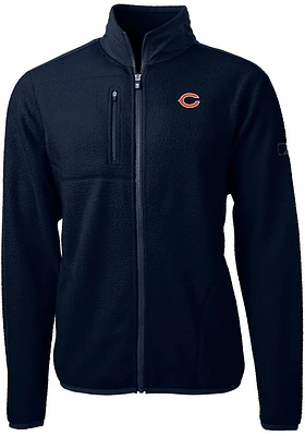 Cutter and Buck Chicago Bears Mens Navy Blue Cascade Sherpa Big Tall Light Weight Jacket