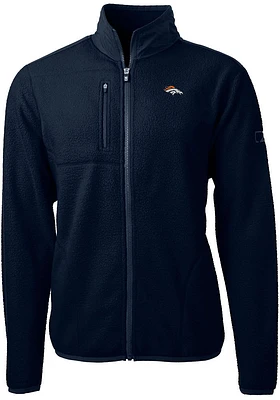 Cutter and Buck Denver Broncos Mens Navy Blue Cascade Sherpa Big Tall Light Weight Jacket