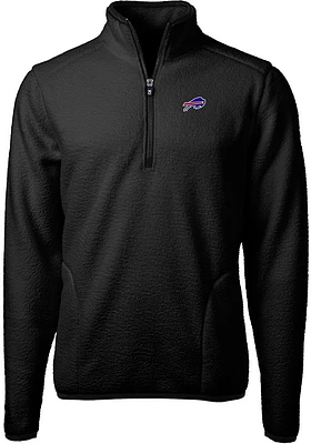 Cutter and Buck Buffalo Bills Mens Black Cascade Sherpa Big Tall Qtr Zip