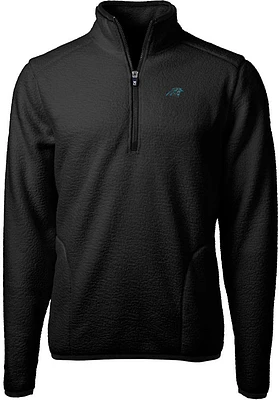 Cutter and Buck Carolina Panthers Mens Black Cascade Sherpa Big Tall Qtr Zip