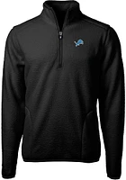 Cutter and Buck Detroit Lions Mens Black Cascade Sherpa Big Tall Qtr Zip