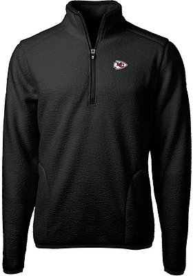 Cutter and Buck Kansas City Chiefs Mens Black Cascade Sherpa Big Tall Qtr Zip