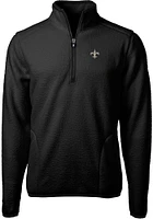 Cutter and Buck New Orleans Saints Mens Black Cascade Sherpa Big Tall Qtr Zip