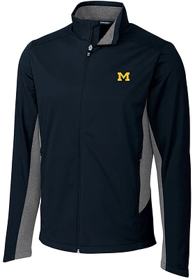 Cutter and Buck Michigan Wolverines Mens Blue Navigate Medium Weight Jacket