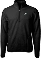 Cutter and Buck Philadelphia Eagles Mens Black Cascade Sherpa Big Tall Qtr Zip