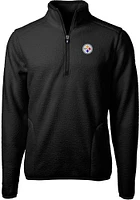 Cutter and Buck Pittsburgh Steelers Mens Black Cascade Sherpa Big Tall Qtr Zip