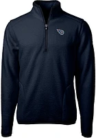 Cutter and Buck Tennessee Titans Mens Navy Blue Cascade Sherpa Big Tall Qtr Zip