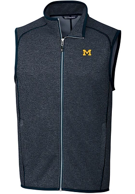 Cutter and Buck Michigan Wolverines Mens Navy Blue Mainsail Sleeveless Jacket