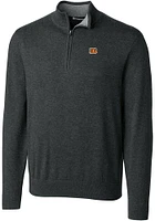 Cutter and Buck Cincinnati Bengals Mens Charcoal Lakemont Big Tall Qtr Zip