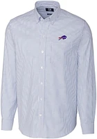 Cutter and Buck Buffalo Bills Mens Blue Stretch Oxford Stripe Big Tall Dress Shirt
