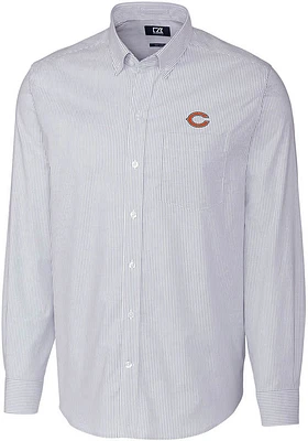 Cutter and Buck Chicago Bears Mens Light Blue Stretch Oxford Stripe Big Tall Dress Shirt