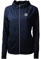 Cutter and Buck Miami Dolphins Womens Navy Blue Adapt Eco Light Weight Jacket