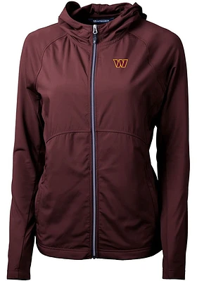Cutter and Buck Washington Commanders Womens Maroon Adapt Eco Light Weight Jacket