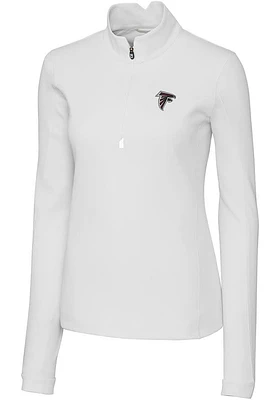 Cutter and Buck Atlanta Falcons Womens White Traverse Qtr Zip