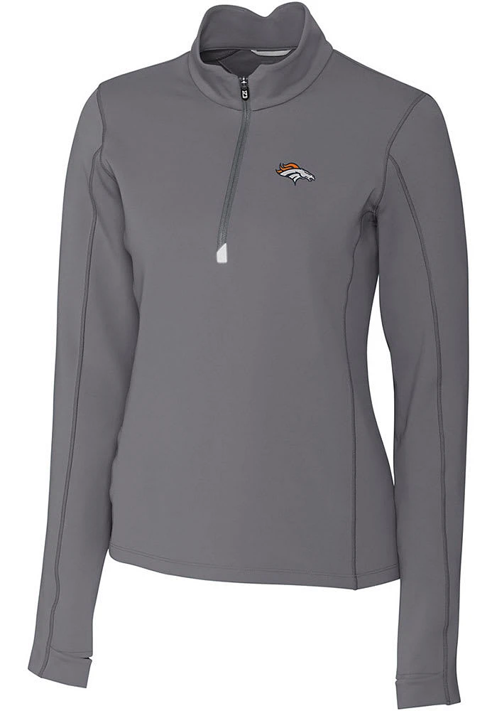 Cutter and Buck Denver Broncos Womens Traverse Qtr Zip