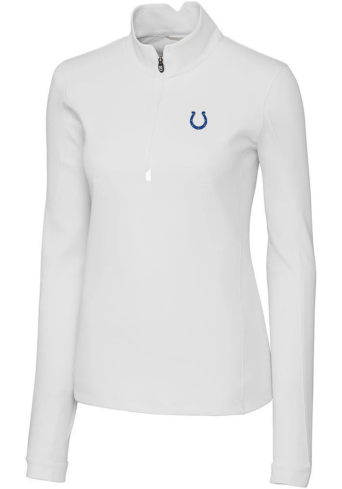Cutter and Buck Indianapolis Colts Womens White Traverse Qtr Zip