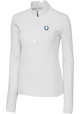 Cutter and Buck Indianapolis Colts Womens White Traverse Qtr Zip
