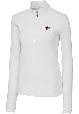 Cutter and Buck Kansas City Chiefs Womens White Traverse Qtr Zip